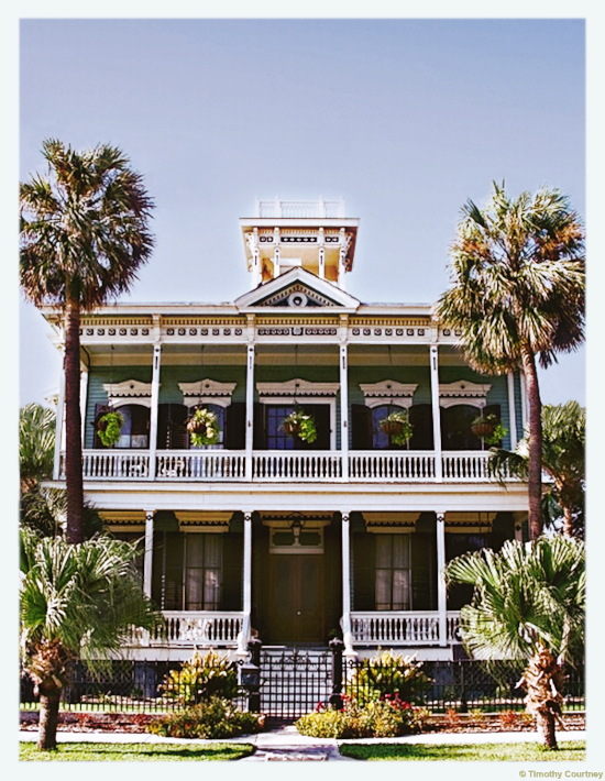 Pictured is the historical landmark, the former residence of Julius H. Ruhl built in Galveston in 1875.