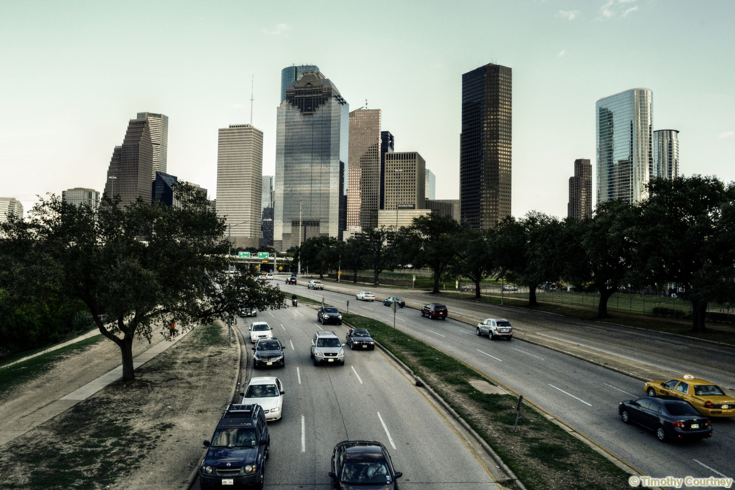 Downtown Houston City Buildings Creating Iconic Texas Skyline